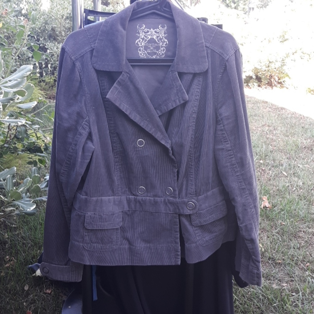 Sonoma Gray Double-breasted Blazer Corduroy XL